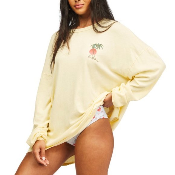 Billabong Tops - Billabong Yellow Surfer Girl Long Sleeve T-Shirt - L - NWT